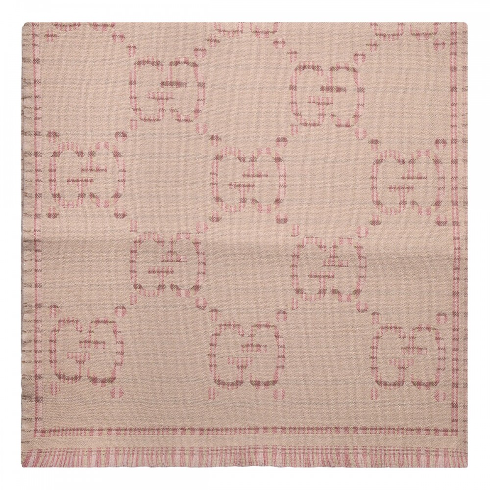 Check GG wool jacquard scarf