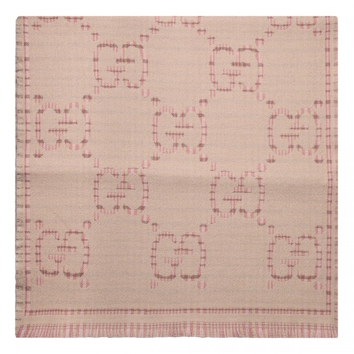 Check GG wool jacquard scarf