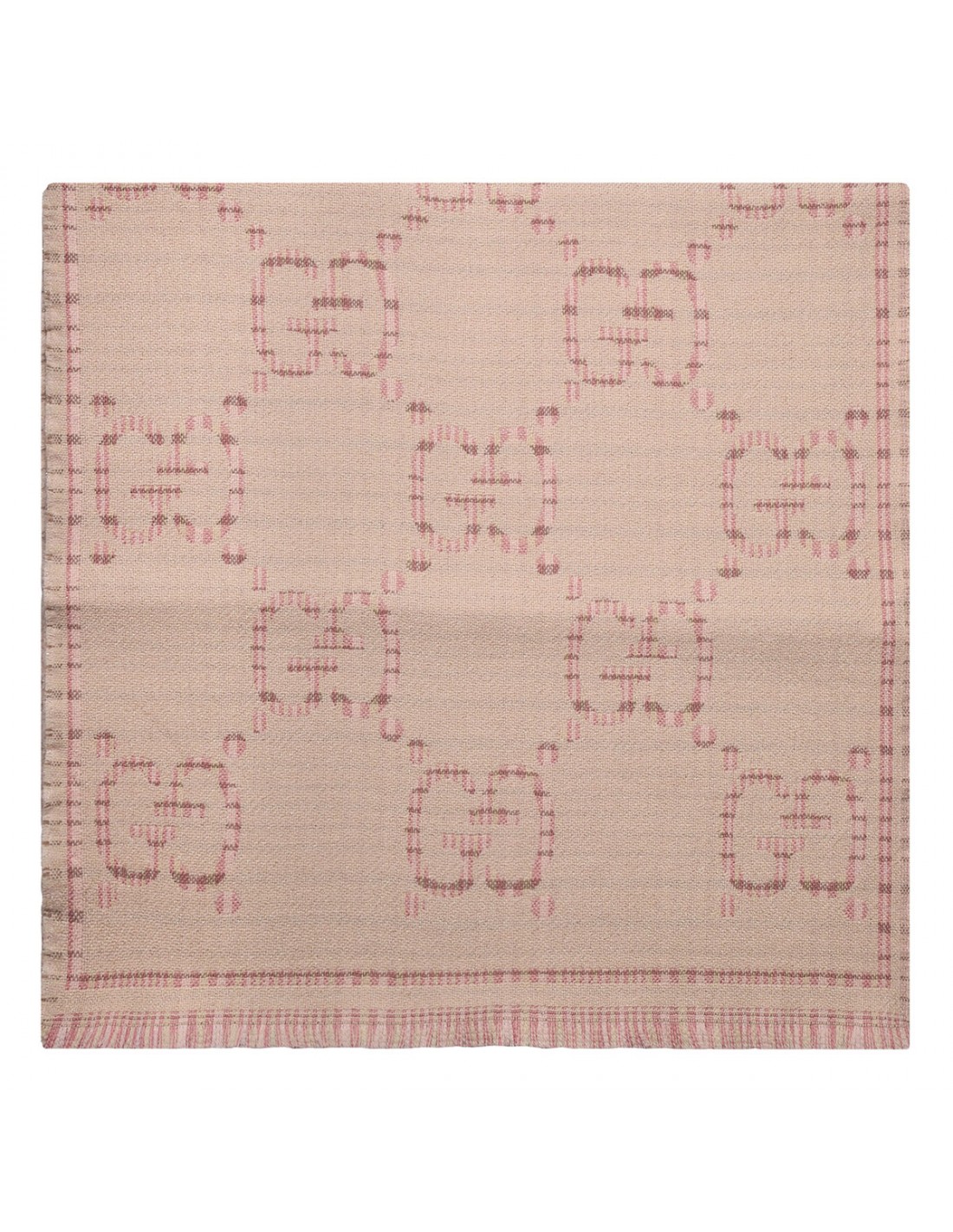 Check GG wool jacquard scarf