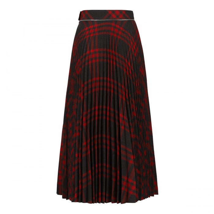 Pleated check skirt