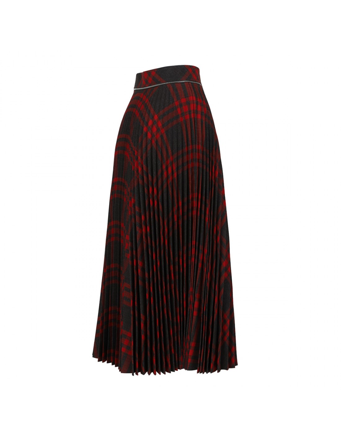 Pleated check skirt