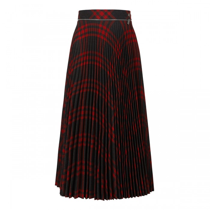 Pleated check skirt