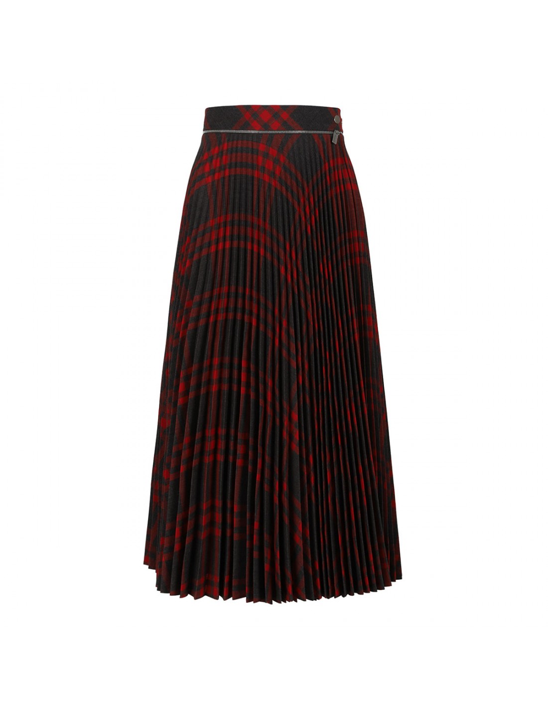 Pleated check skirt