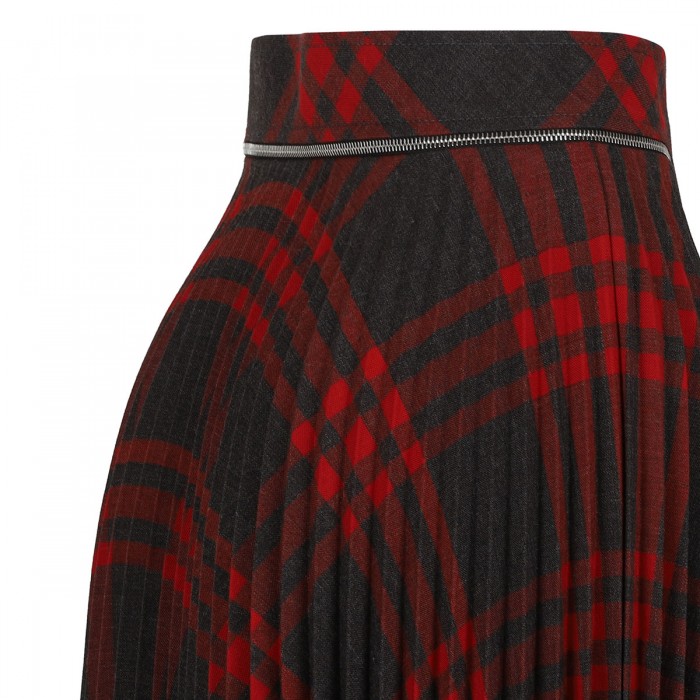 Pleated check skirt