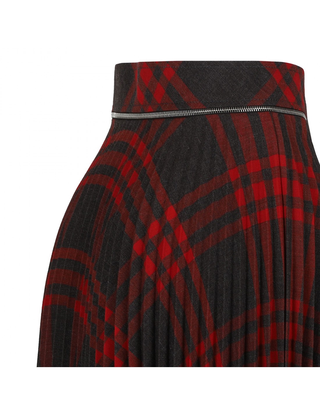 Pleated check skirt