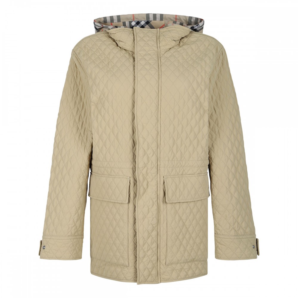 Burberry quilted jacket hood on sale