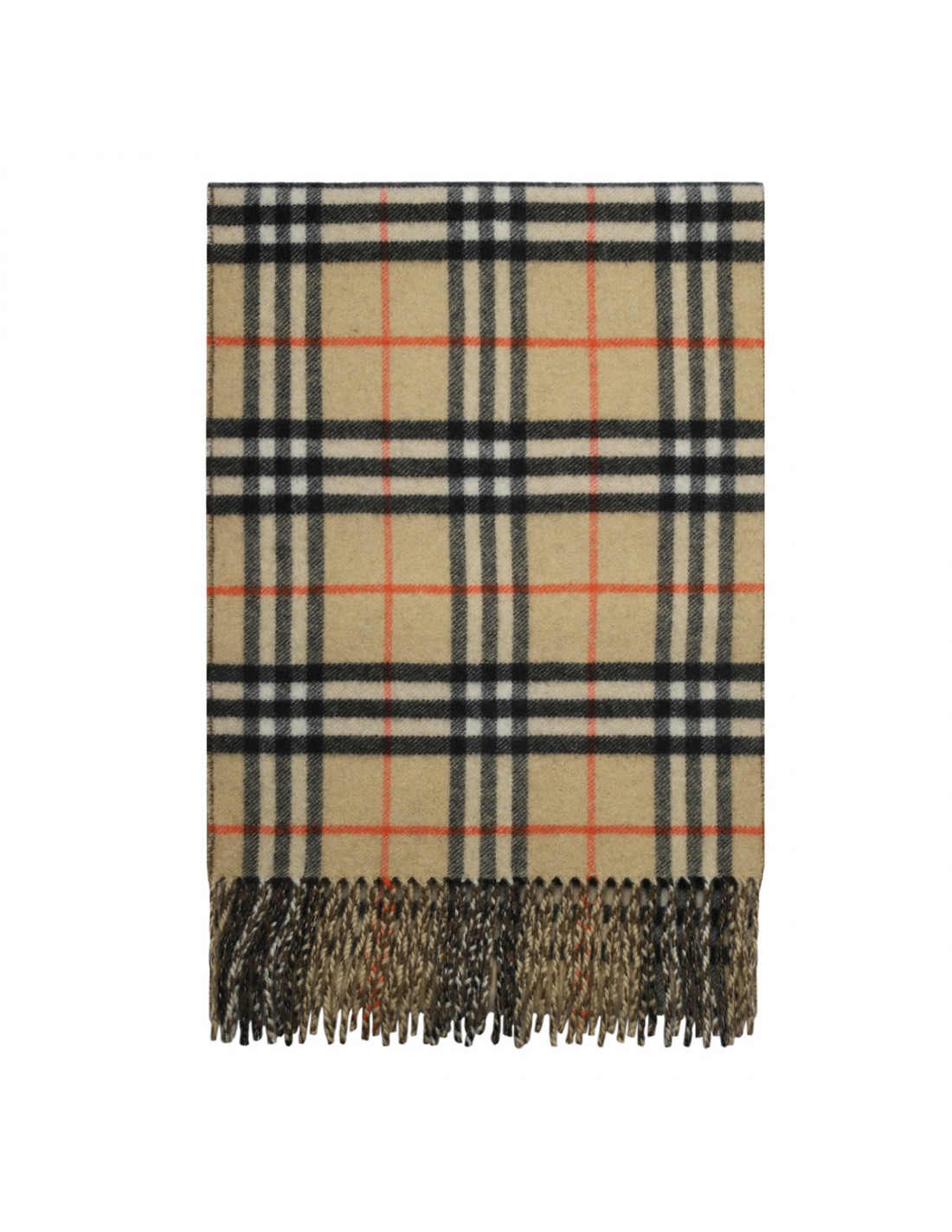 Reversible check cashmere wool scarf