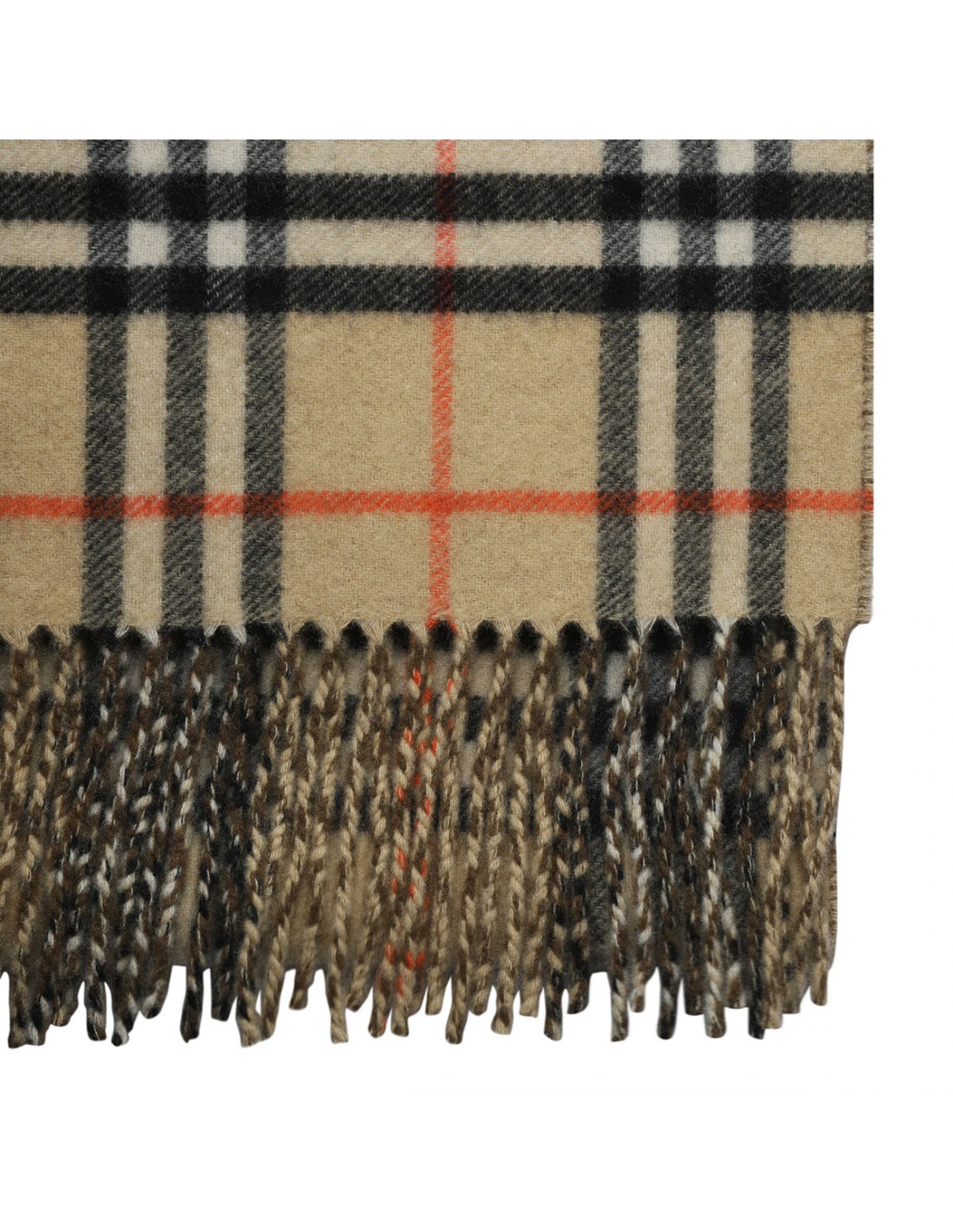 Reversible check cashmere wool scarf