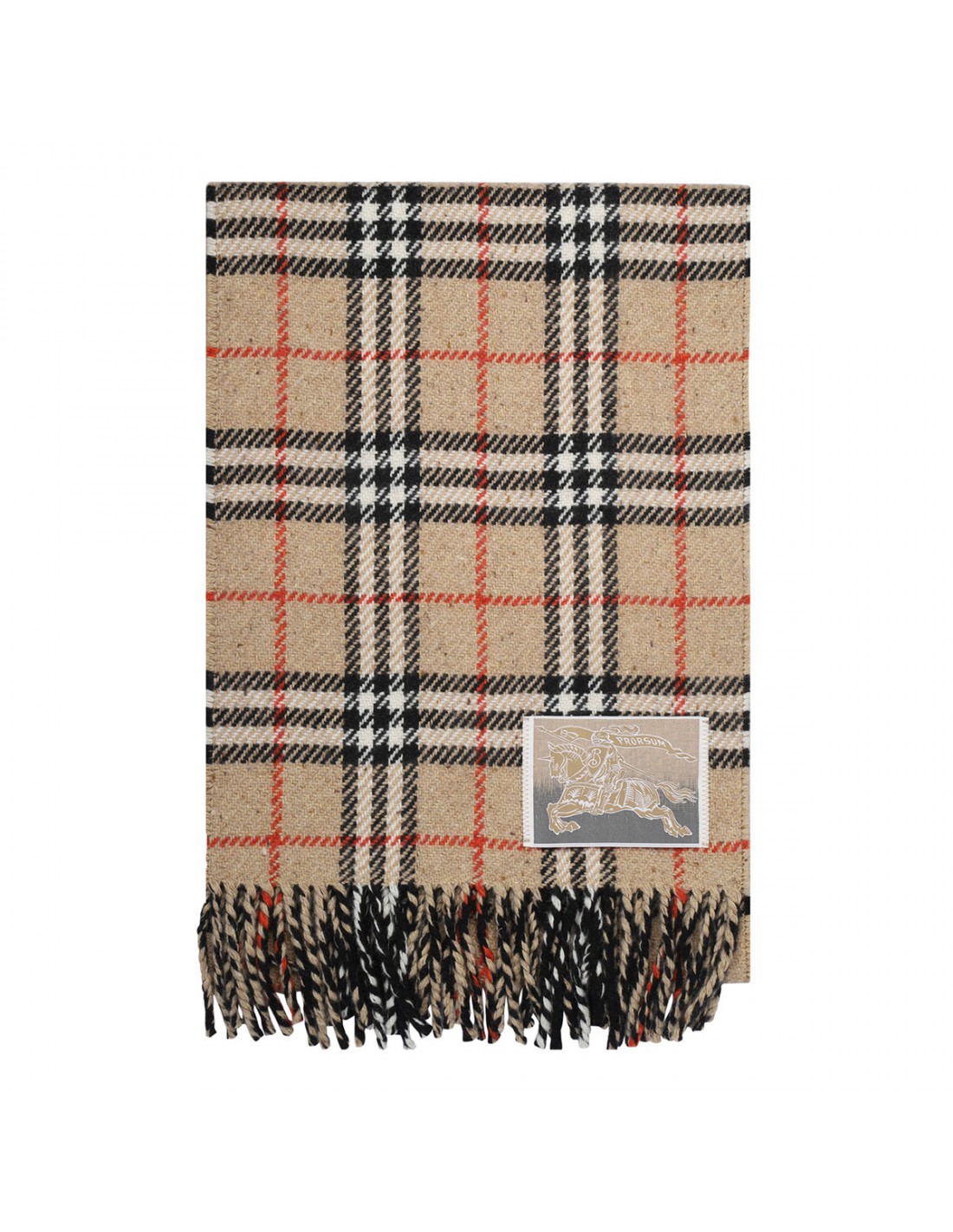 Reversible check cashmere wool scarf