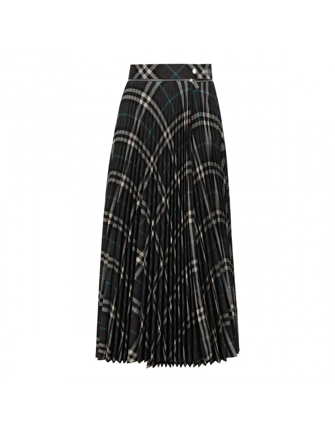 Pleated check skirt