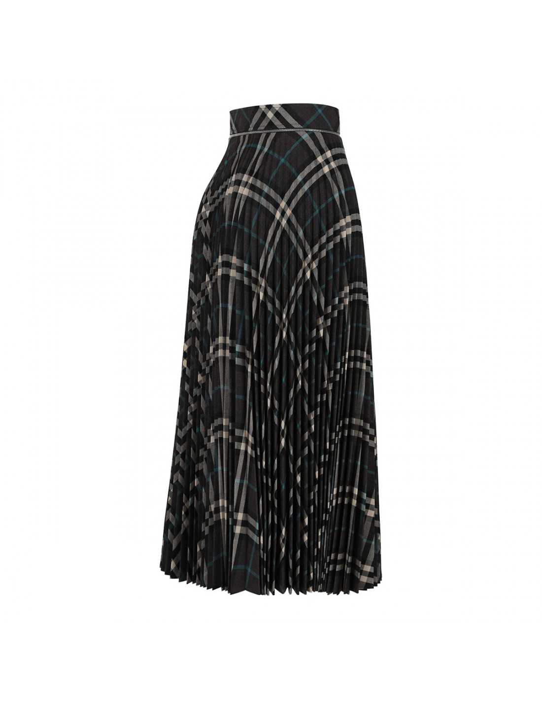 Pleated check skirt