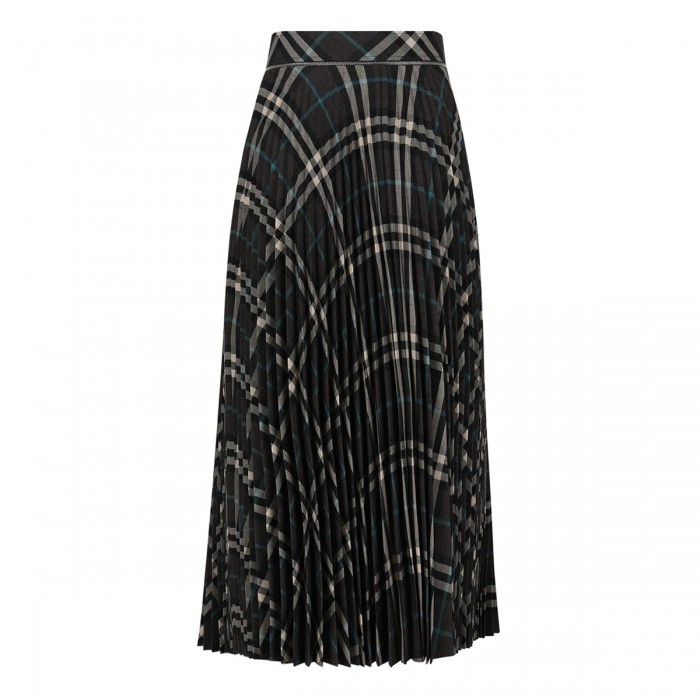 Pleated check skirt