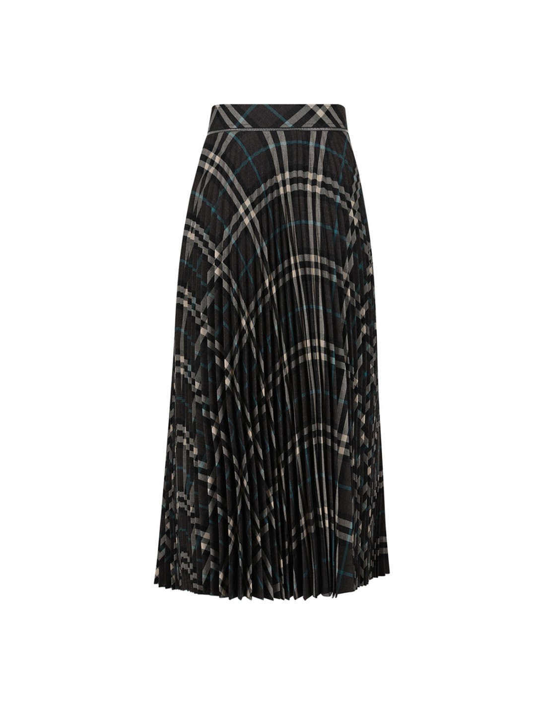 Pleated check skirt