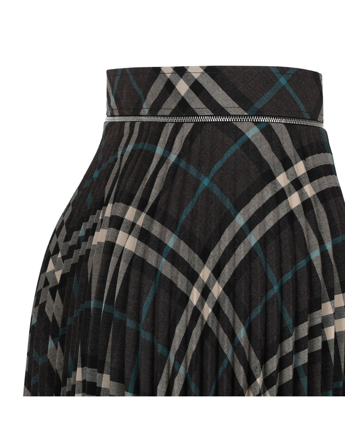 Pleated check skirt