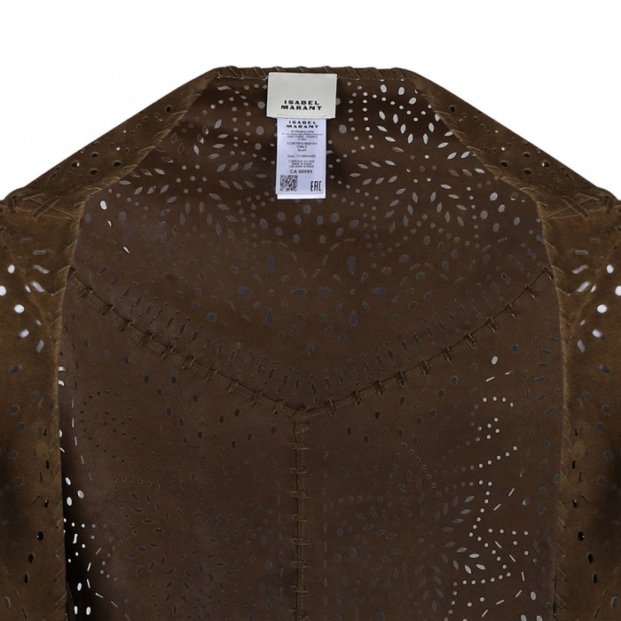 Bronze-hue suede cape