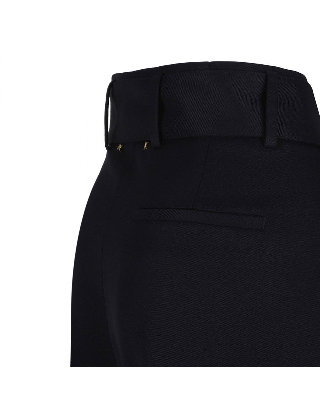 Black wool gabardine shorts