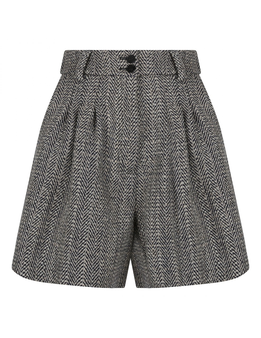 Herringbone wool shorts