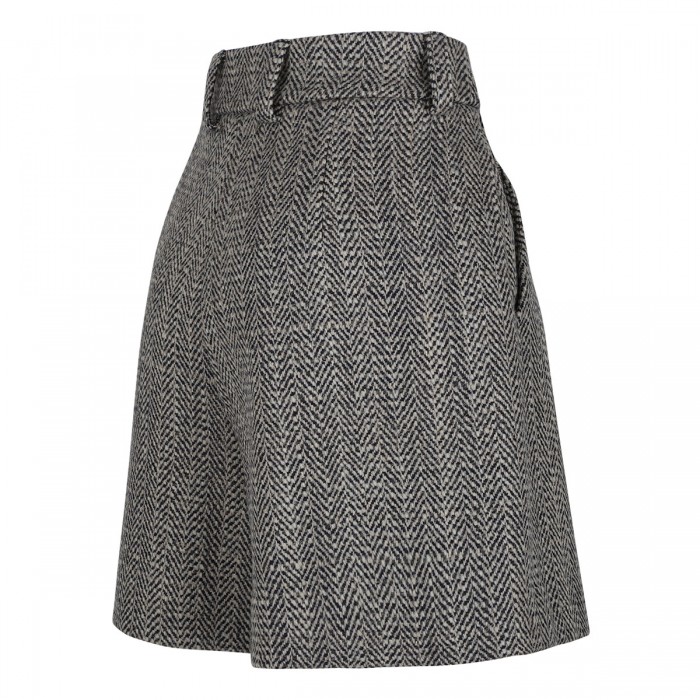 Herringbone wool shorts