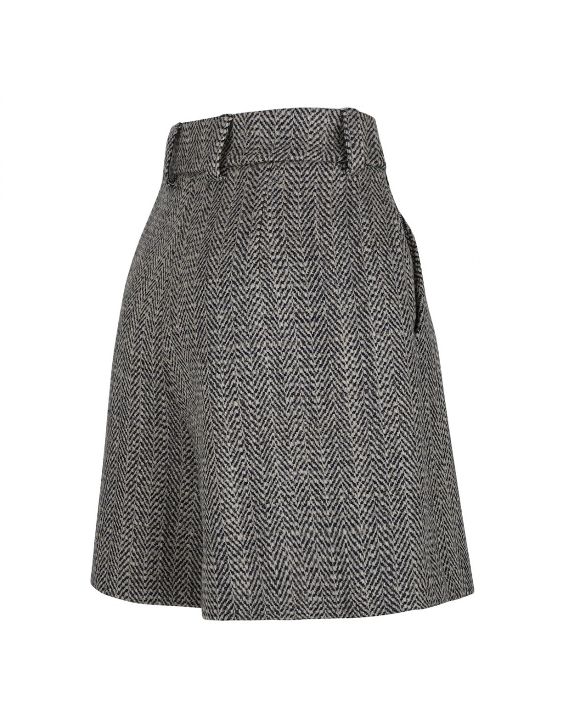 Herringbone wool shorts