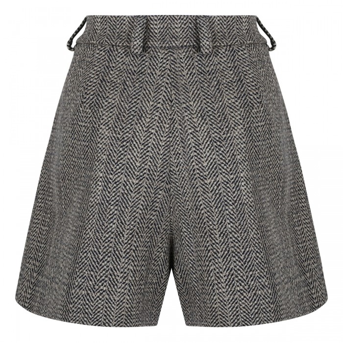 Herringbone wool shorts