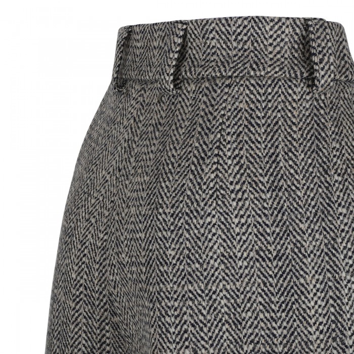 Herringbone wool shorts