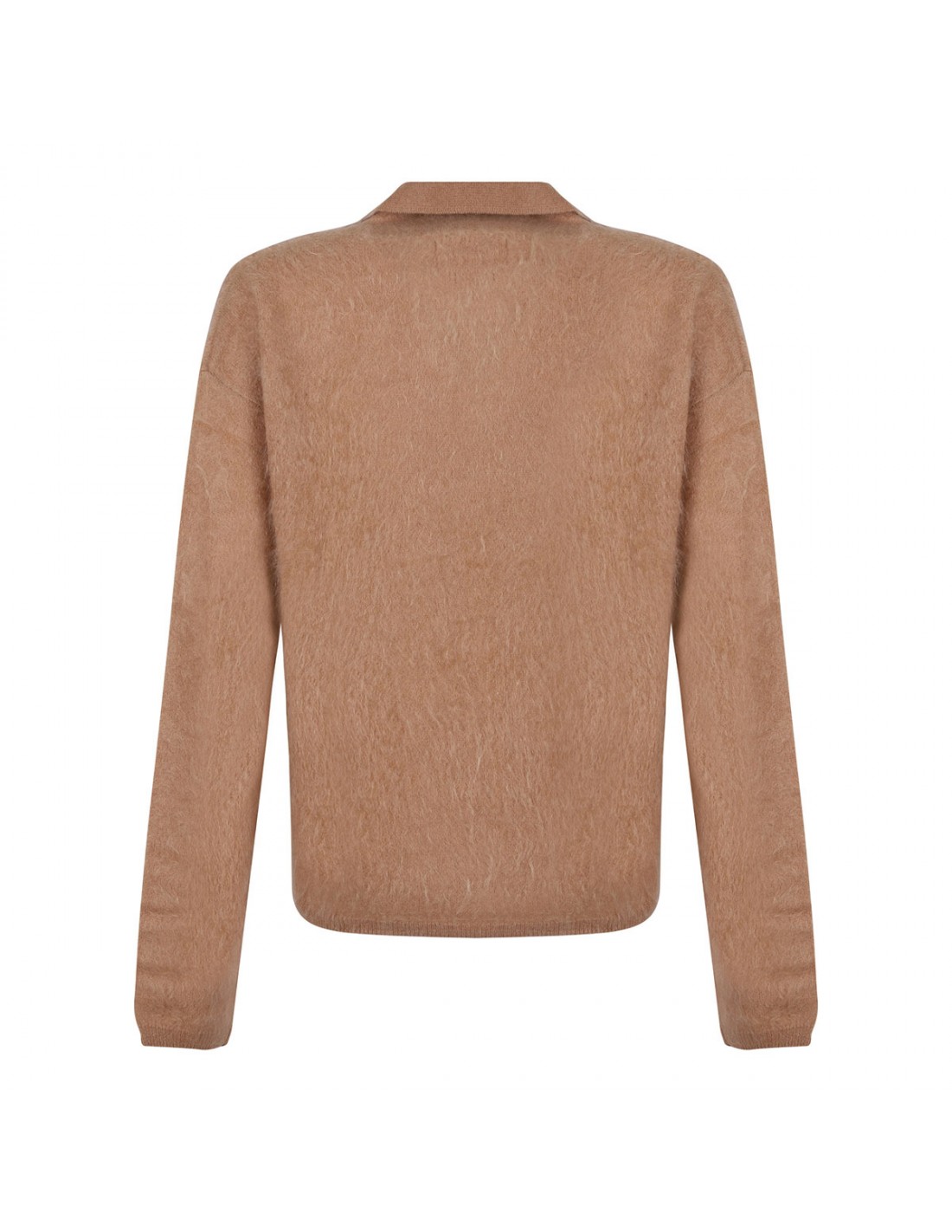 Camel hue cashmere polo sweater