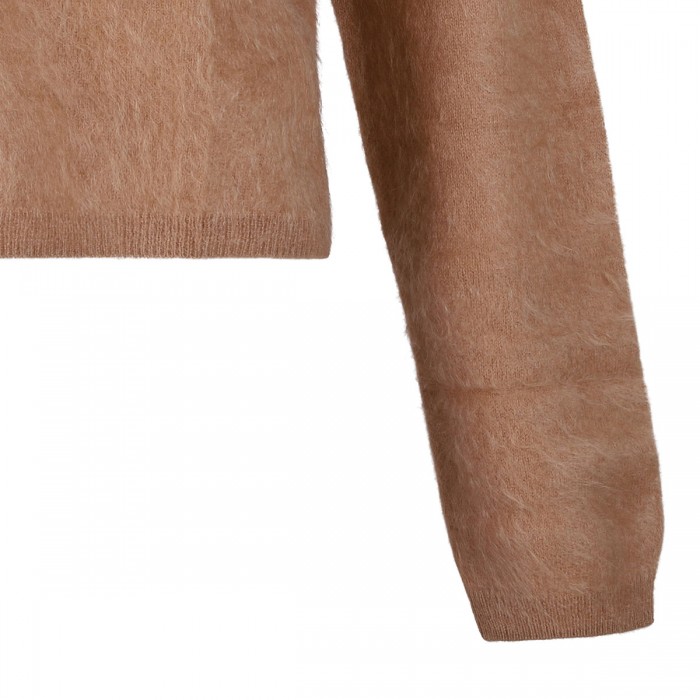 Camel hue cashmere polo sweater