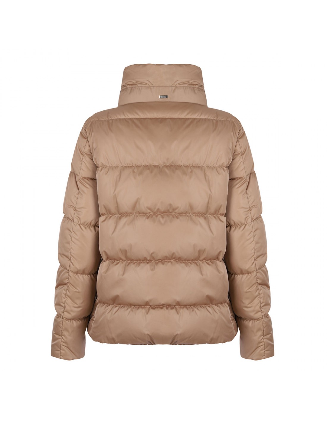 Camel hue satin down jacket