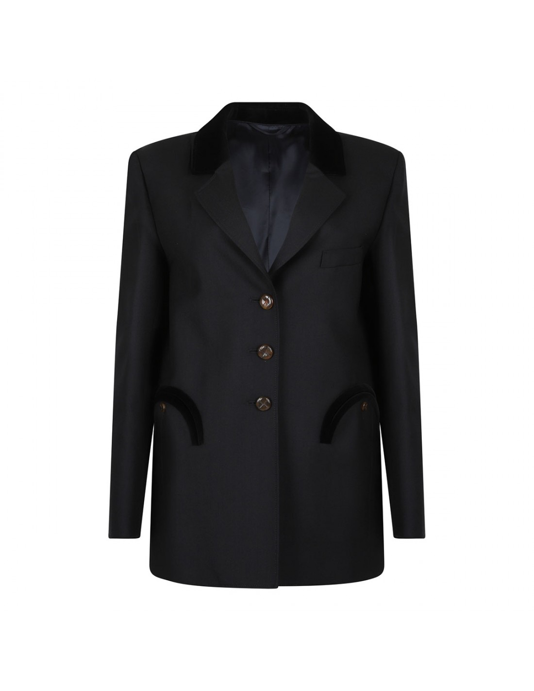 Alcanara velvet-trimmed wool blazer