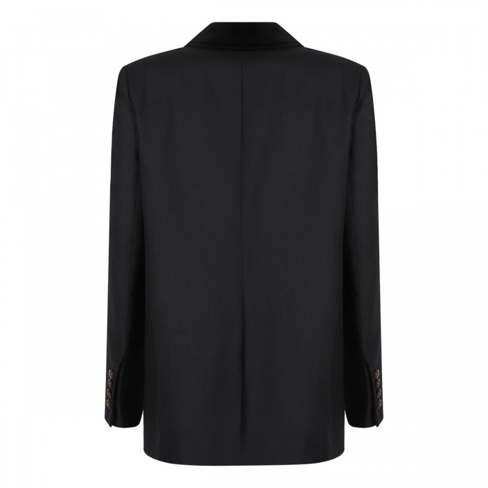 Alcanara velvet-trimmed wool blazer