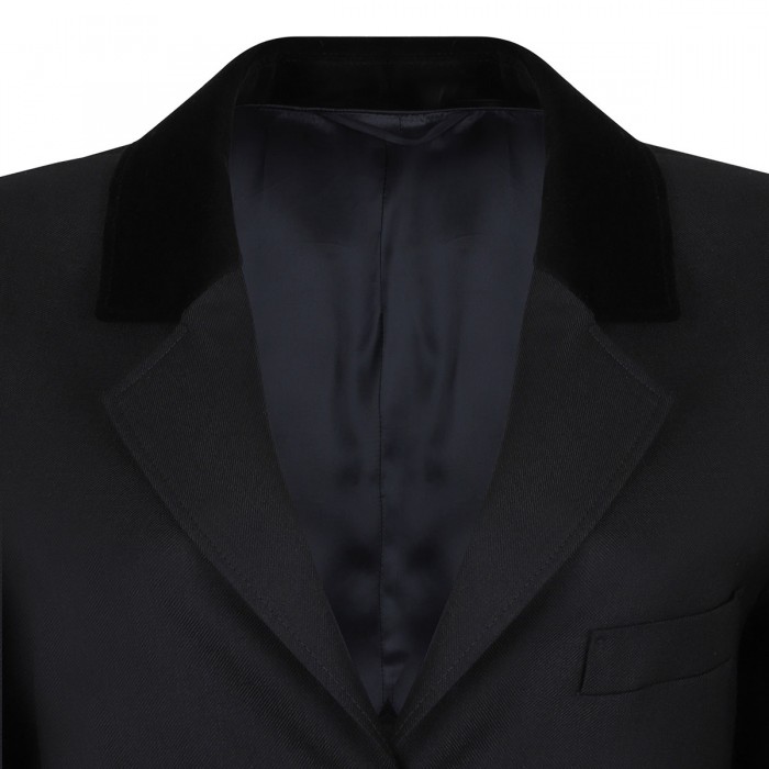 Alcanara velvet-trimmed wool blazer