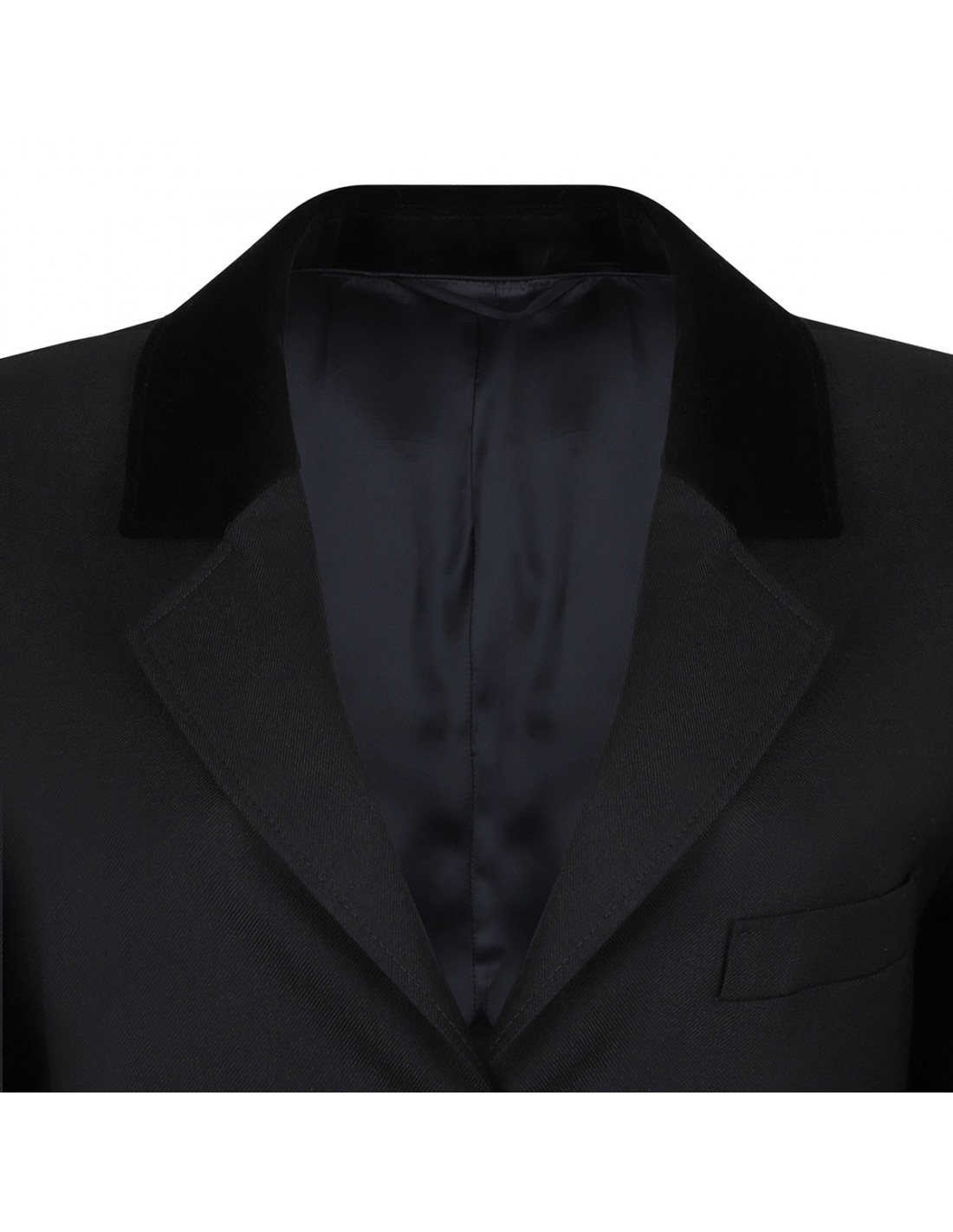 Alcanara velvet-trimmed wool blazer