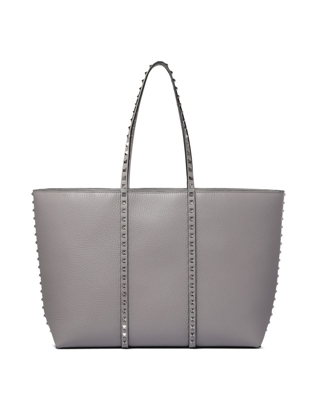 Rockstud gray leather tote bag