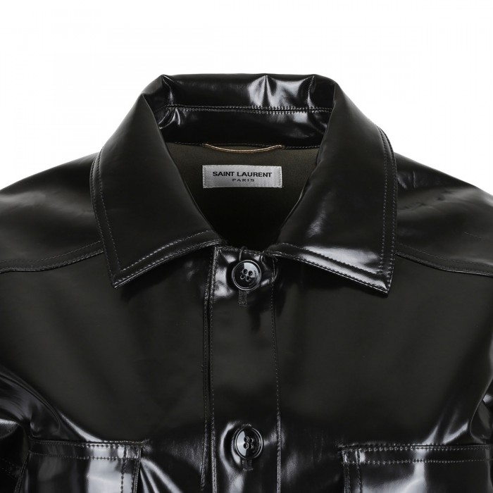 Black coated cotton Saharienne jacket