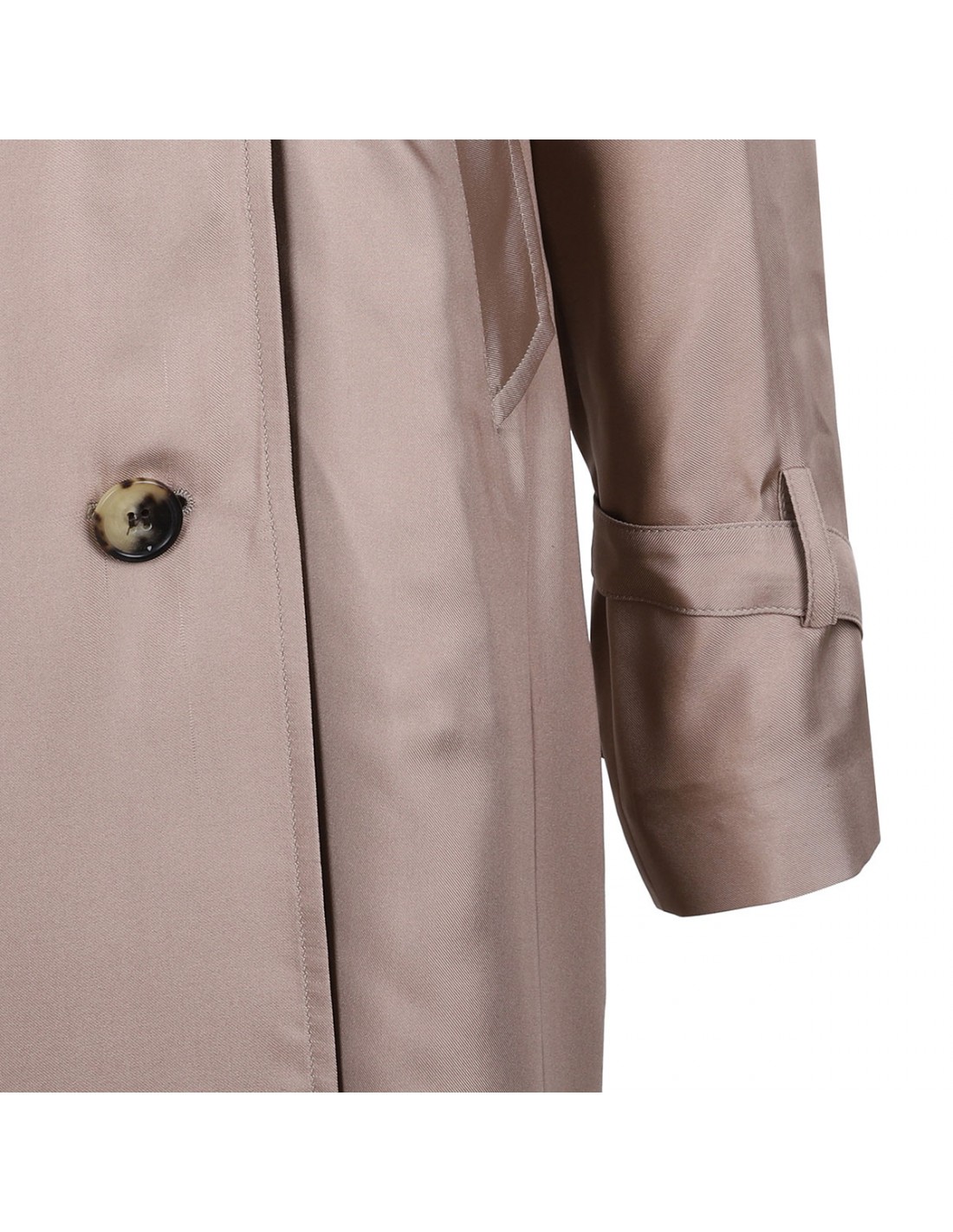 Beige silk trench coat