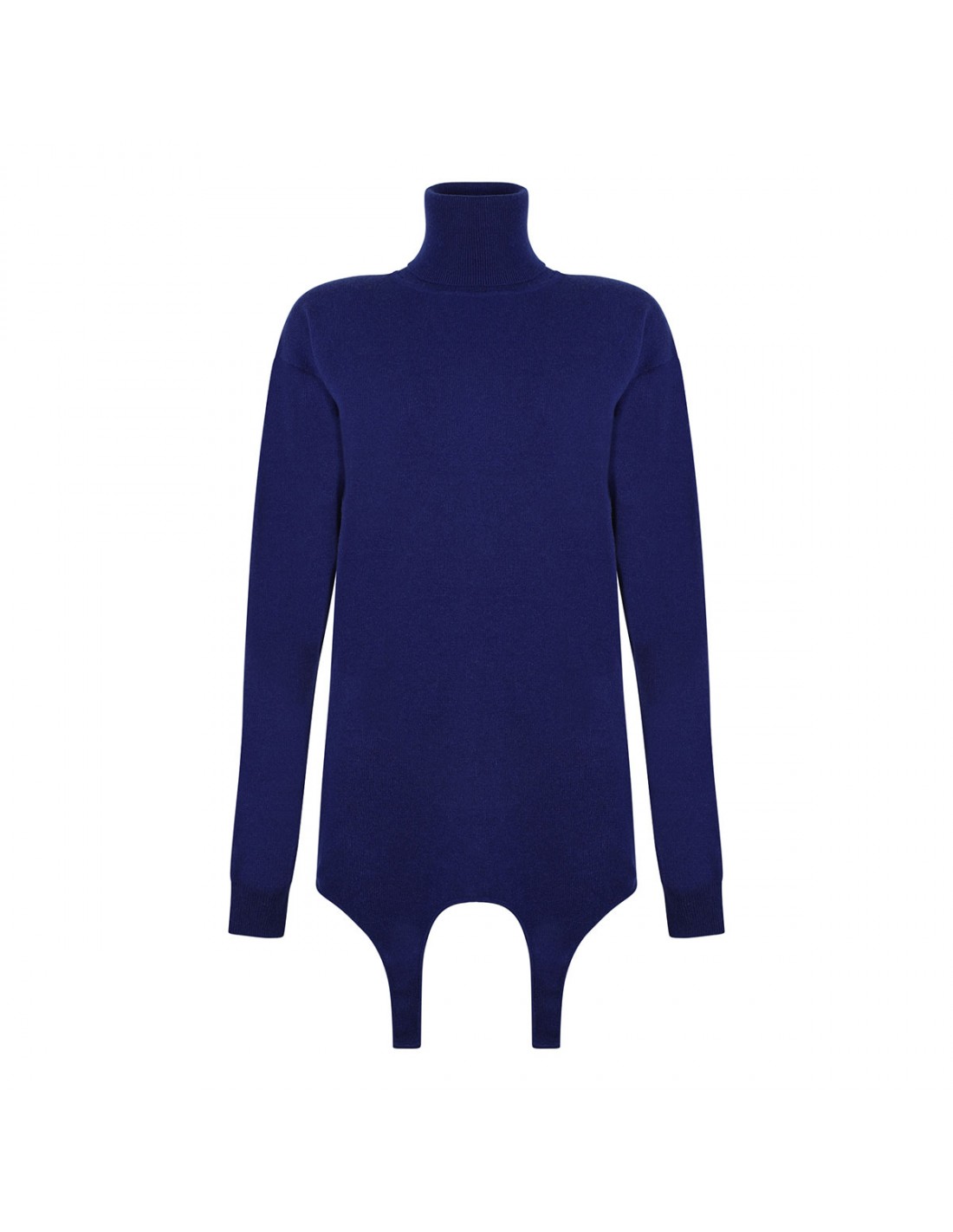 Blue cashmere garter sweater