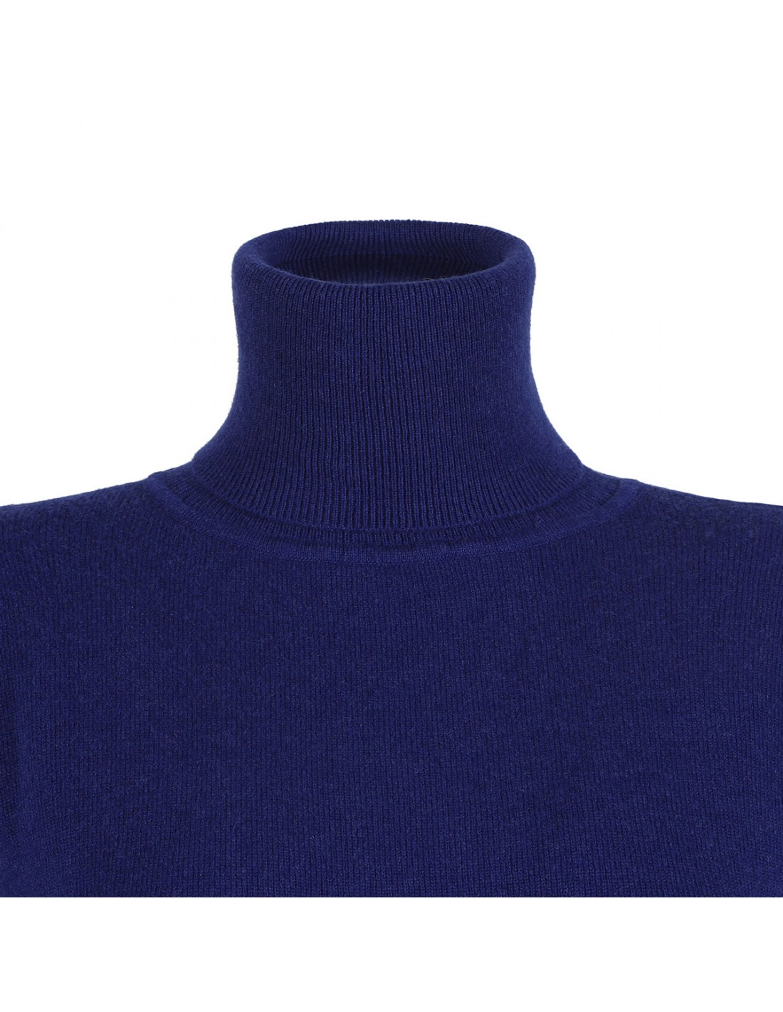 Blue cashmere garter sweater