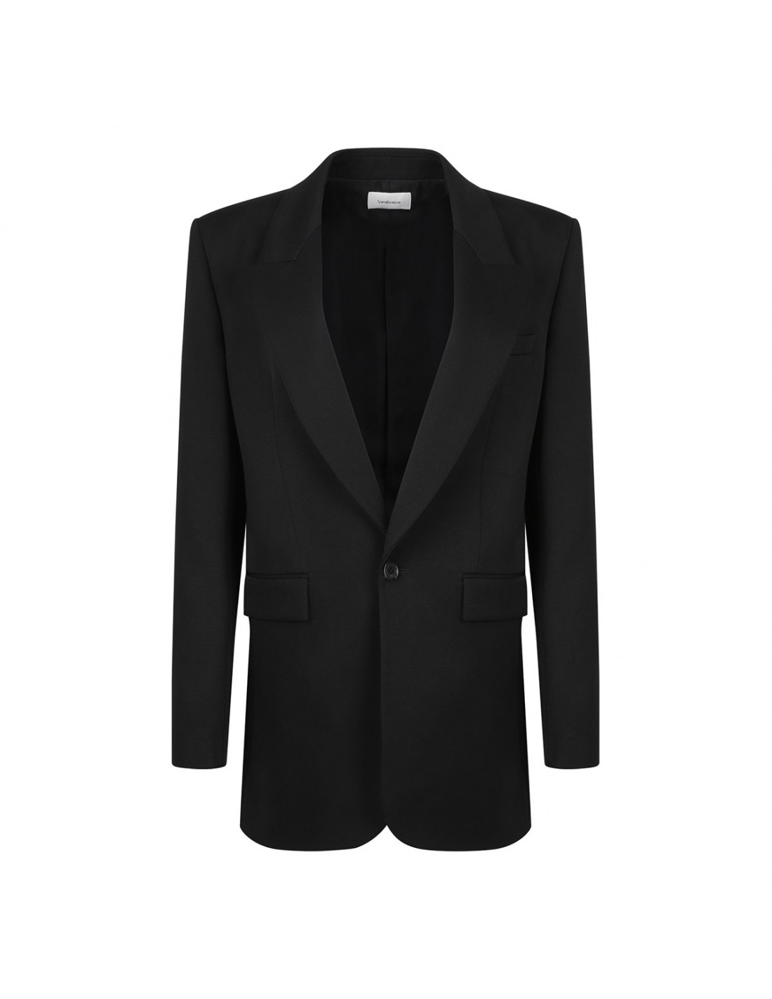 Black grain de poudre wool blazer