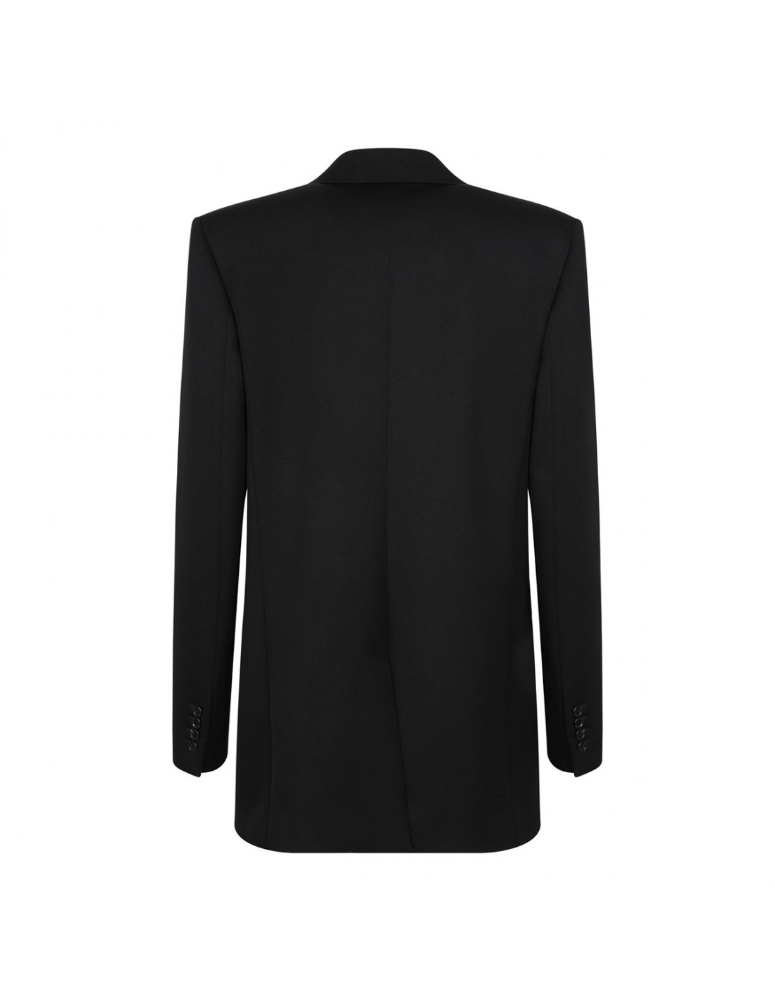 Black grain de poudre wool blazer