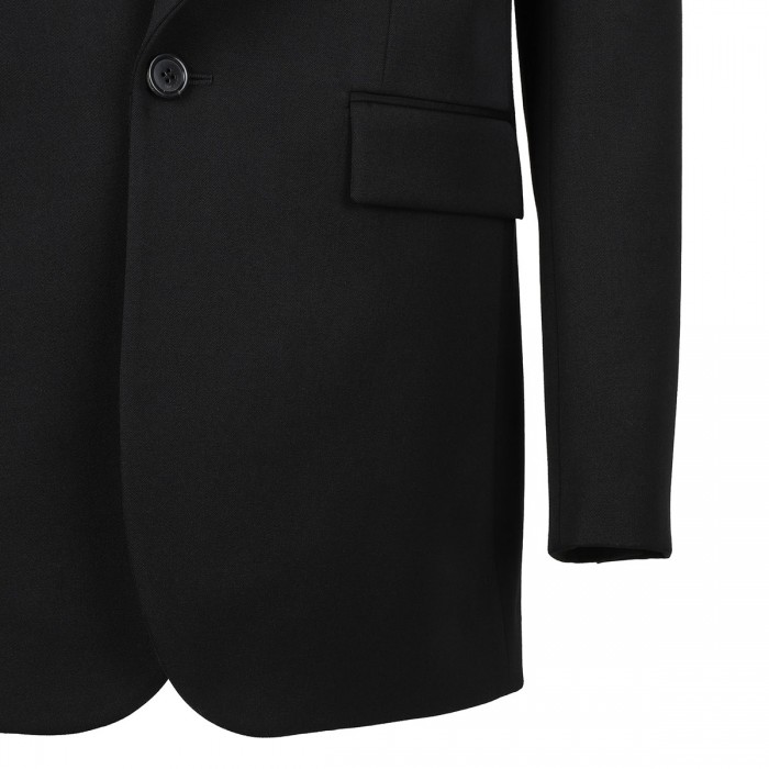 Black grain de poudre wool blazer