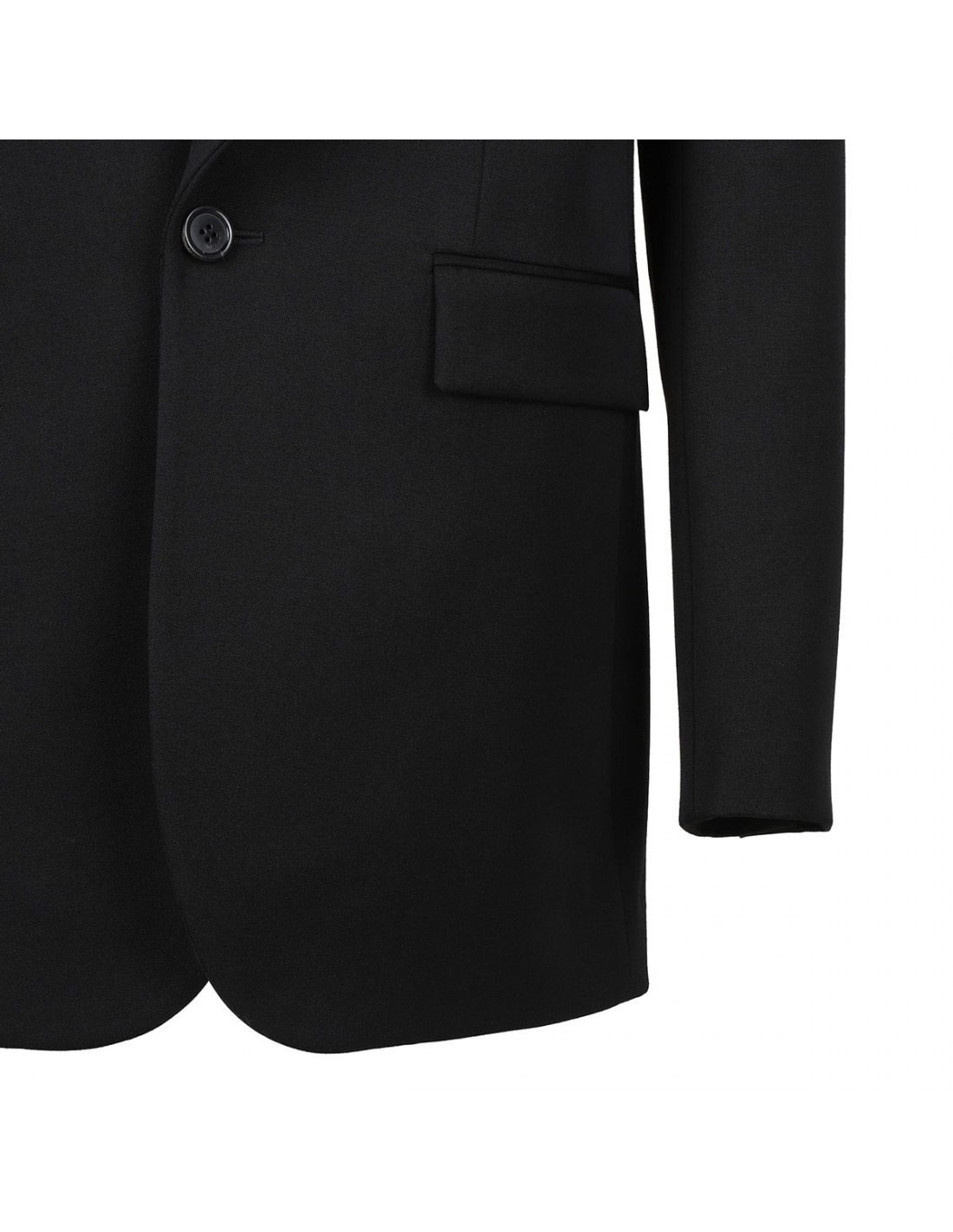 Black grain de poudre wool blazer