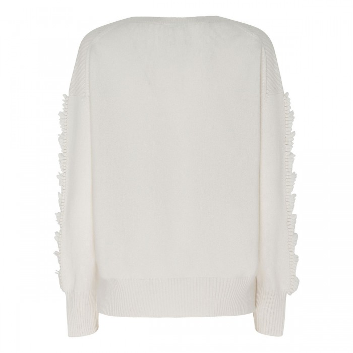 Snow white cashmere sweater