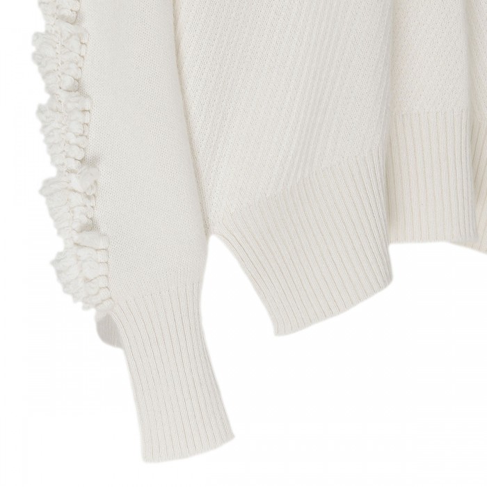 Snow white cashmere sweater