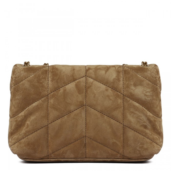 Puffer toy suede bag