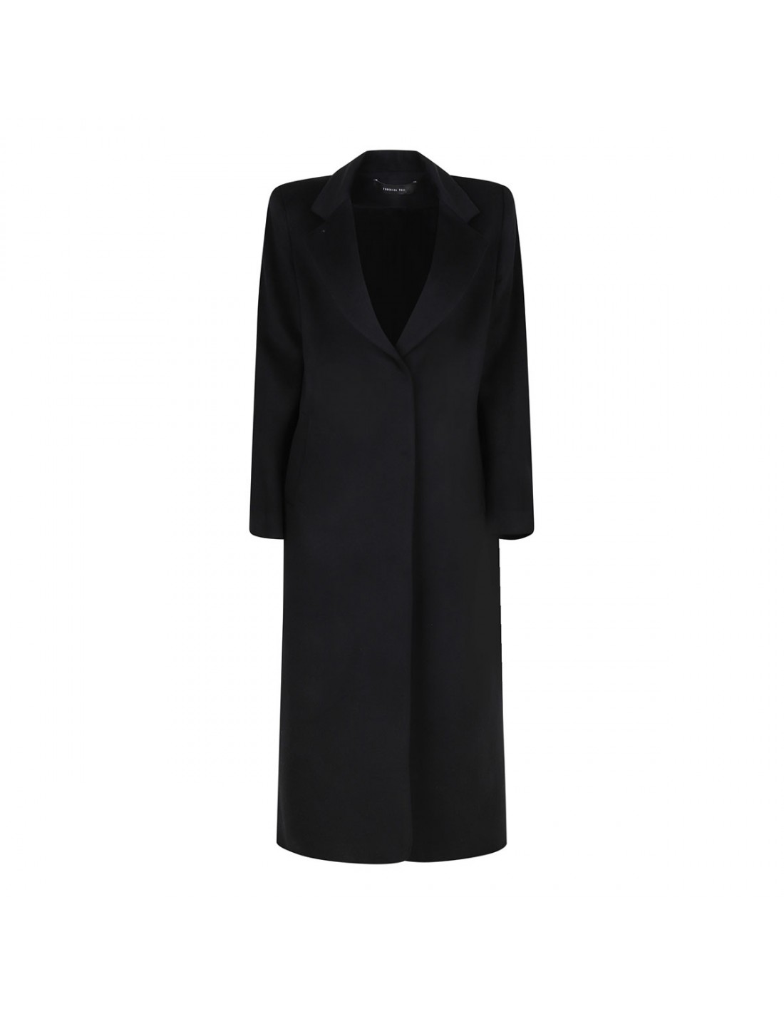 Black wool and cashmere long coat