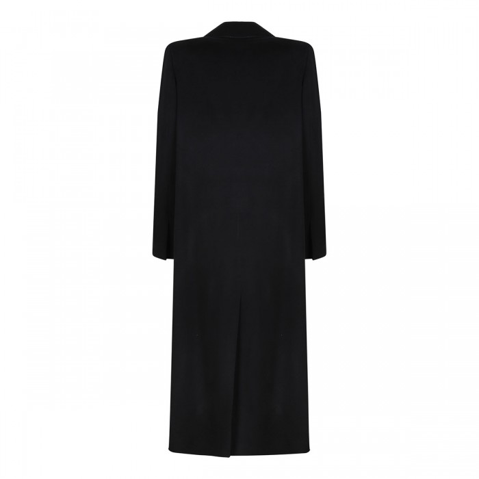 Black wool and cashmere long coat