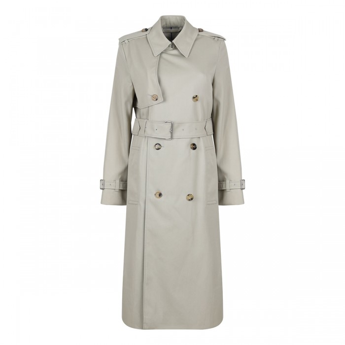 Long cotton blend trench coat