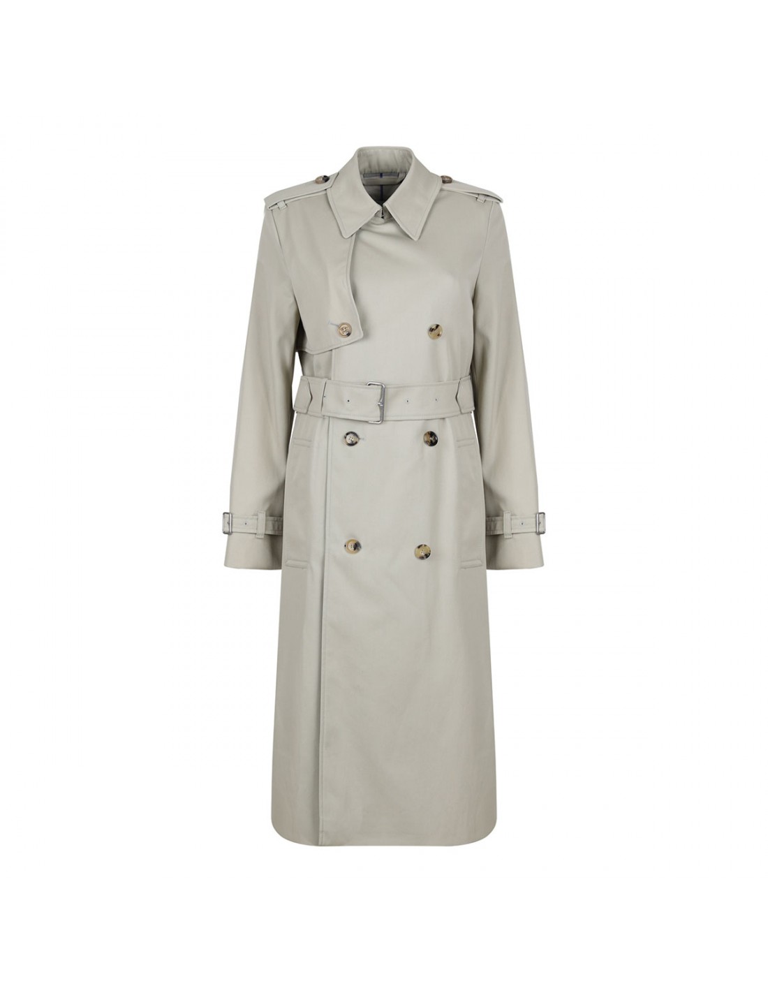 Long cotton blend trench coat