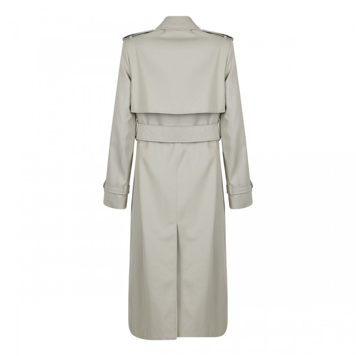 Long cotton blend trench coat