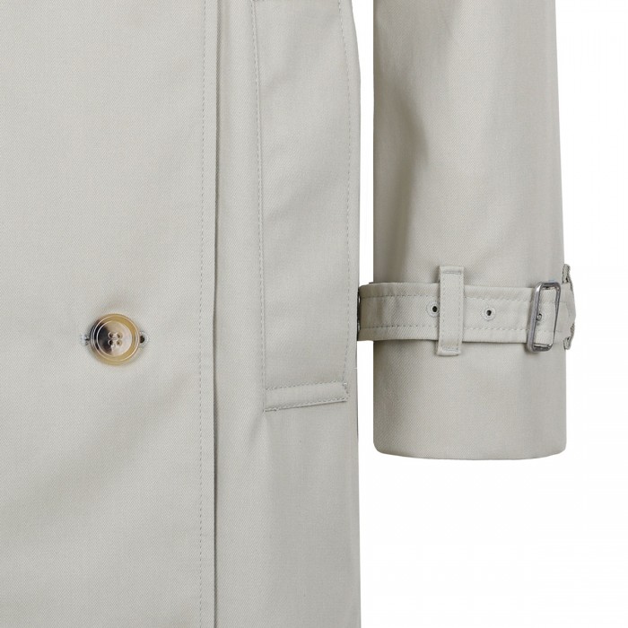 Long cotton blend trench coat